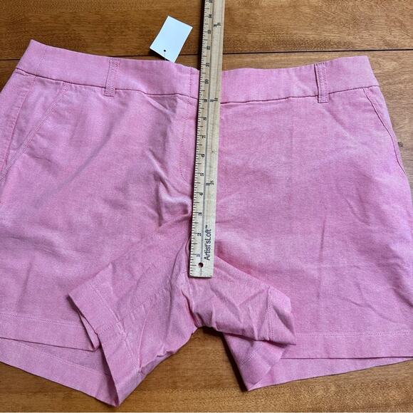 J. Crew Women’s Flat Front Shorts Size 14 City Fit 100% Cotton Pink MidRise Golf - Picture 9 of 9